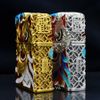 Zippo Bọc Lưới Mạ Vàng Đầu Lân Sư Rồng Cầu Tài Lộc ZN147