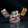 Zippo Bọc Lưới Mạ Vàng Đầu Lân Sư Rồng Cầu Tài Lộc ZN147
