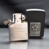 Zippo Tái bản 1941 Sơn Đen Sần Ốp Logo US Army Z211