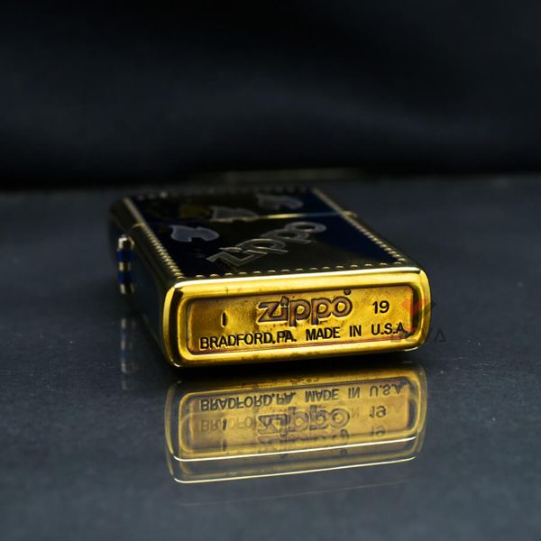 Zippo Đồng Cháy Khắc Chìm Logo Và Ngọn Lửa Zippo ZN314