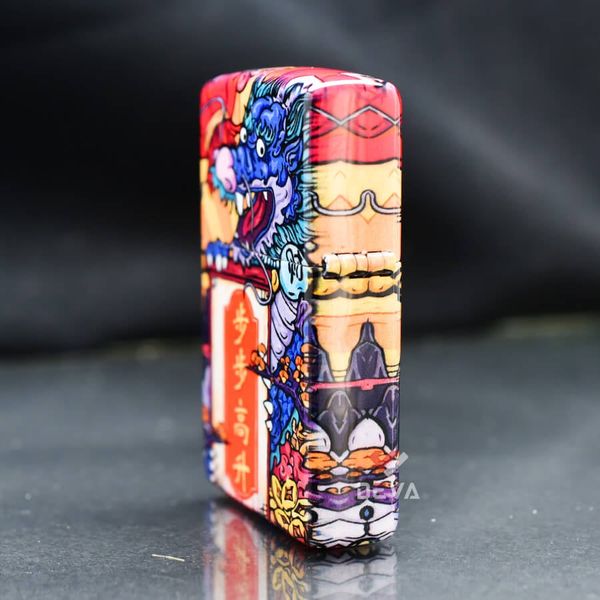 Zippo Sơn Màu Chủ Đề Rồng Chúc Phúc ZN329