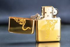 Zippo Vàng Khắc Hình Hổ Cách Điệu ZK59