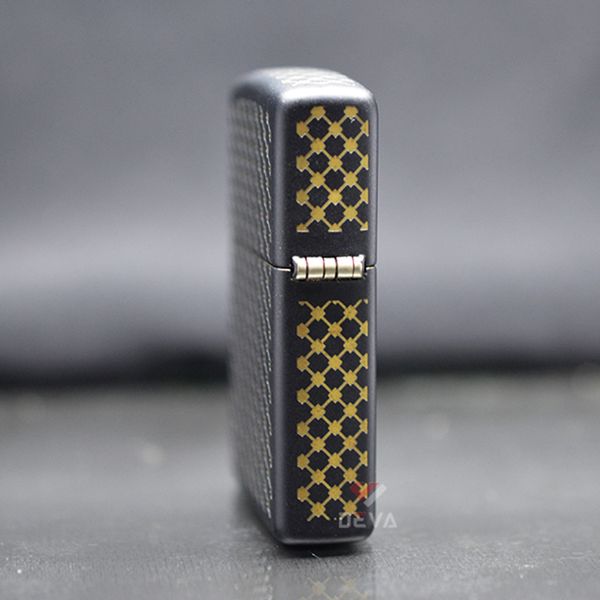 Zippo Mỹ chính hãng sơn đen mờ in hoa văn Vip Z193