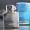Zippo xanh cha mẹ mạ vàng Z255