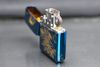 Zippo Xanh Sapphire Khắc Hình Chúa Sơn Lâm Mạ Vàng ZK42