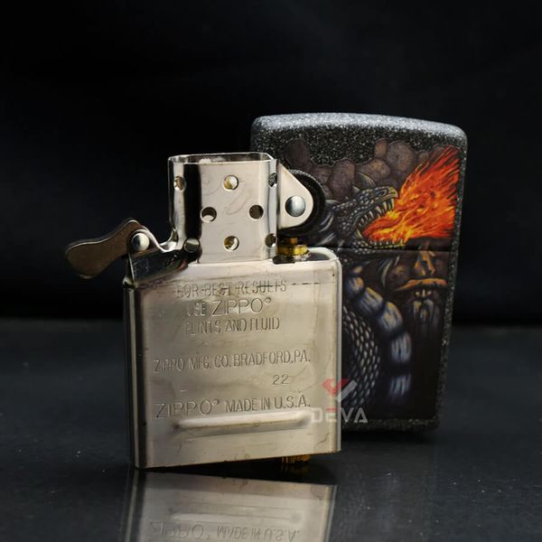 Zippo In Chủ Đề Rồng Lửa Fiery Dragon Design Z192