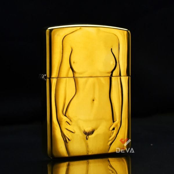 Zippo Armor Khắc Hình Cô Gái Khỏa Thân Nghệ Thuật ZN212