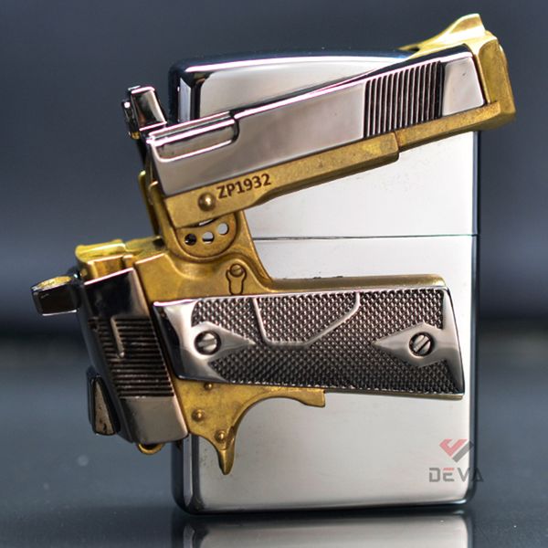 Zippo xuất Nhật Ốp Cây Súng Ngắn Colt M1911 3D ZN356