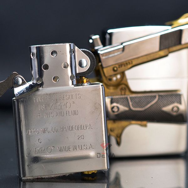 Zippo xuất Nhật Ốp Cây Súng Ngắn Colt M1911 3D ZN356