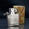 Zippo Ốp Gỗ Khắc Hoa Văn Cổ Điển Tạo Hình Lá Cờ Anh Quốc ZN266