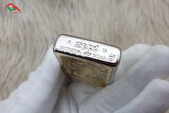 Zippo Armor  Kì Lân ốp khảm trai 2 mặt ZN222