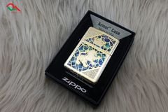 Zippo Armor  Kì Lân ốp khảm trai 2 mặt ZN222