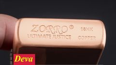 Bật lửa xăng đá Zorro đồng đỏ Copper Z9749