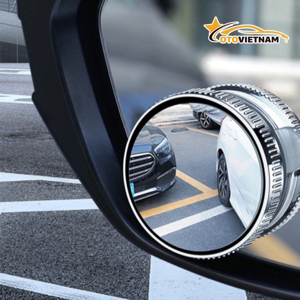 Cặp 2 Gương Cầu Lồi Gắn Kính Hậu Ô Tô Xoay 360° – Xoá Điểm Mù, Đế Hút Chân Không
