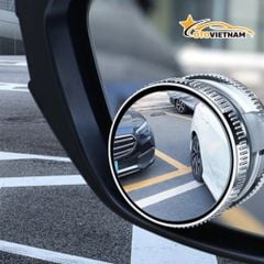 Cặp 2 Gương Cầu Lồi Gắn Kính Hậu Ô Tô Xoay 360° – Xoá Điểm Mù, Đế Hút Chân Không