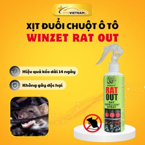 Xịt Đuổi Chuột Ấn Độ Winzet Rat Out 200ML - Chống Chuột Ô Tô Cao Cấp, An Toàn Cho Người & Vật Nuôi
