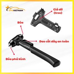 Búa Thoát Hiểm Ô Tô Đa Năng Cao Cấp – Phá Kính Xe Hơi, Cắt Dây An Toàn, Cứu Hộ Khẩn Cấp