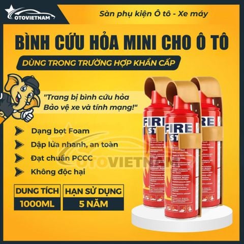 Bình Cứu Hoả Mini 1000ML, Dập Lửa Khẩn Cấp Trong Ô Tô, Văn Phòng - Bình Xịt An Toàn Đa Năng