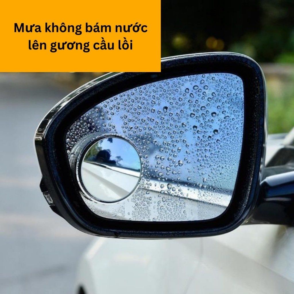 Cặp 2 Gương Cầu Lồi Gắn Kính Hậu Ô Tô Xoay 360° – Xoá Điểm Mù, Đế Hút Chân Không