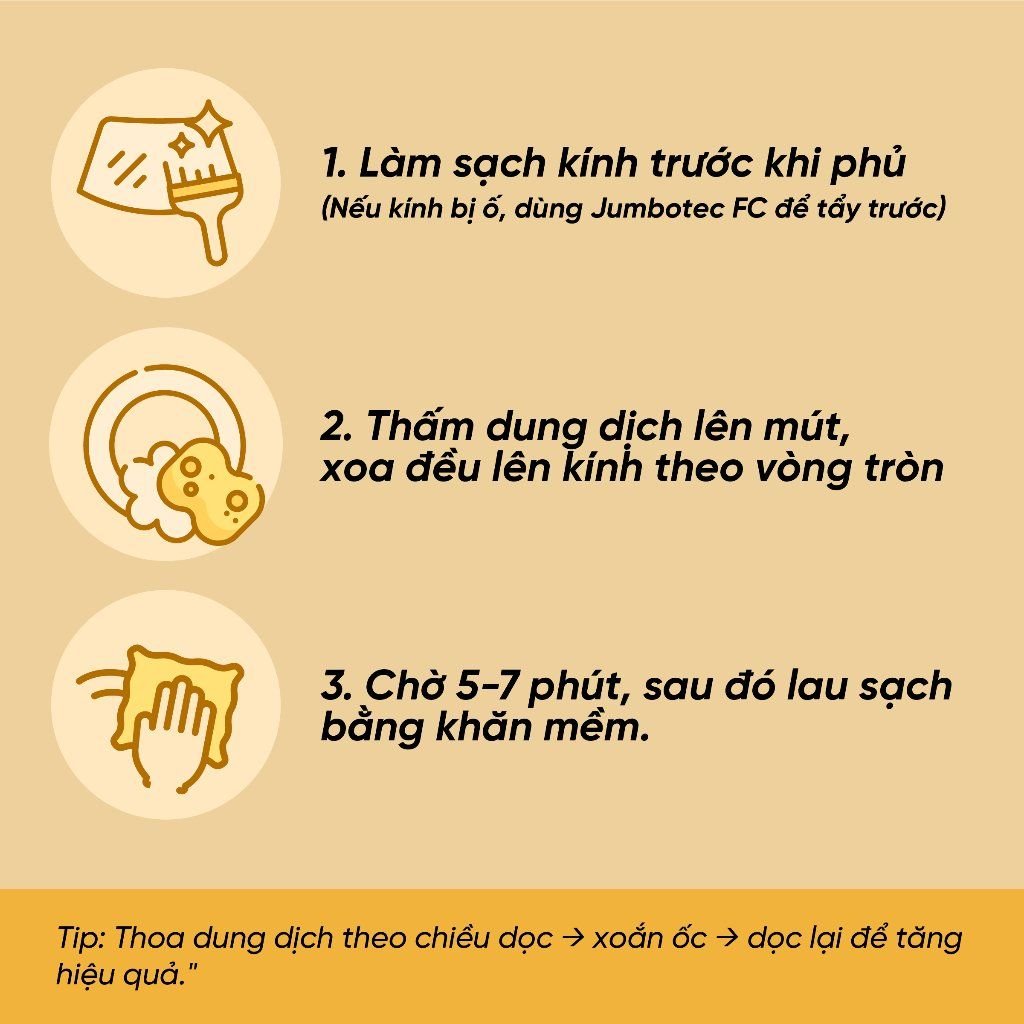 Phủ Nano Kính Ô Tô Jumbotec NC – Chống Bám Nước, Bụi Bẩn, Cải Thiện Tầm Nhìn