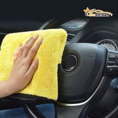 Khăn Lau Xe Microfiber 3M Cao Cấp – 2 Mặt Vàng Xám, Siêu Thấm, Không Xù Lông, Chuyên Dụng Ô Tô