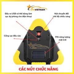 Đèn LED Cảnh Báo Nguy Hiểm Đa Năng Hình Tam Giác – Tích Hợp Pin Sạc Dự Phòng, Cảnh Báo & Chiếu Sáng Khẩn Cấp