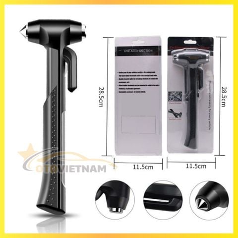 Búa Thoát Hiểm Ô Tô Đa Năng Cao Cấp – Phá Kính Xe Hơi, Cắt Dây An Toàn, Cứu Hộ Khẩn Cấp