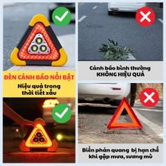 Đèn LED Cảnh Báo Nguy Hiểm Đa Năng Hình Tam Giác – Tích Hợp Pin Sạc Dự Phòng, Cảnh Báo & Chiếu Sáng Khẩn Cấp