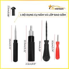 Bộ Nấm Vá Lốp Không Ruột JUMBOTEC - 10 Món Kèm Túi Da, Dùng Cho Ô Tô, Xe Máy, Không Cần Vá Trong