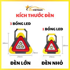 Đèn LED Cảnh Báo Nguy Hiểm Đa Năng Hình Tam Giác – Tích Hợp Pin Sạc Dự Phòng, Cảnh Báo & Chiếu Sáng Khẩn Cấp