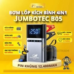 Kích Bình & Bơm Lốp Ô Tô, Xe Máy Jumbotec B05 Đa Năng 4in1 – Pin Khủng 12.400mAh | Bảo Hành 1 Năm