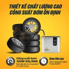 Bơm Lốp Điện Tử 2 Xilanh JUMBOTEC B06, Điện Kép (Pin 12.000mAh | Tẩu 12V) - Đèn Pin & Sạc DP - BH 1 năm