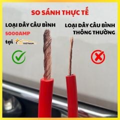 Dây Câu Bình Ắc Quy Lõi Đồng Siêu To Chịu Tải 5000A Dài 4 Mét – Truyền Dẫn Điện Tốt, Có Túi Đựng