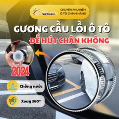 Cặp 2 Gương Cầu Lồi Gắn Kính Hậu Ô Tô Xoay 360° – Xoá Điểm Mù, Đế Hút Chân Không