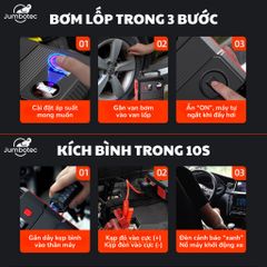 Bơm Lốp & Kích Bình Ô Tô 4in1 Jumbotec BM600, PIN 24.000mAh, Đèn Pin & Sạc Dự Phòng, Bảo Hành 24 Tháng