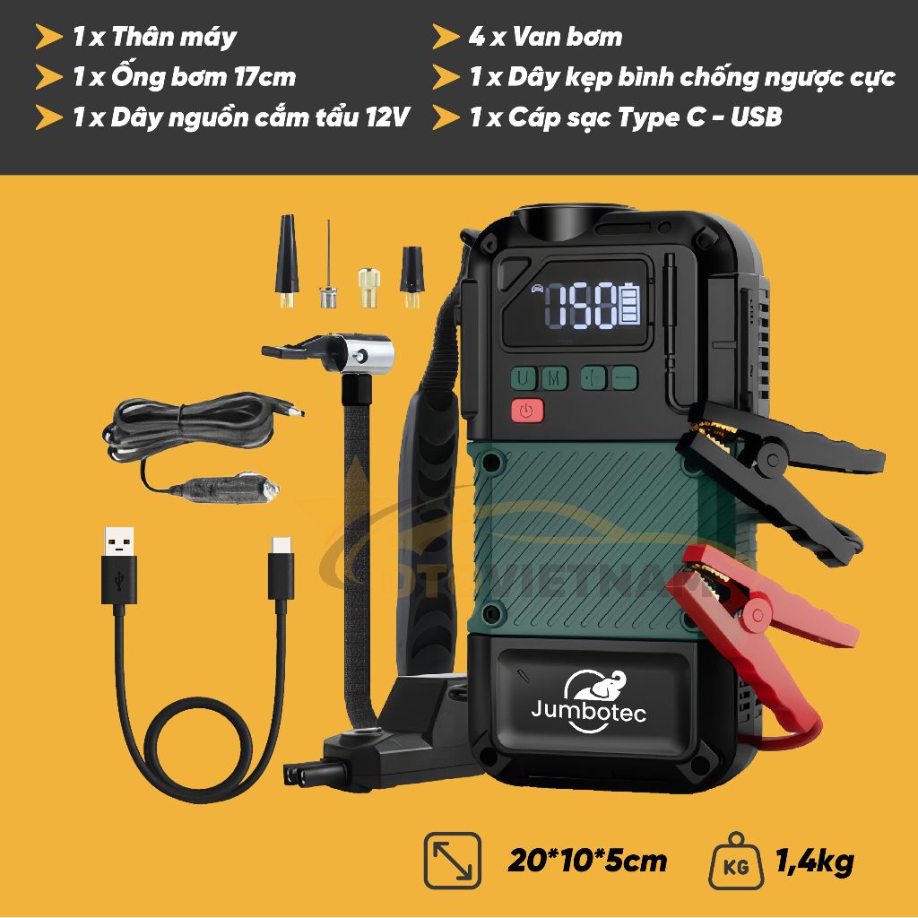 Bơm Lốp & Kích Bình Ô Tô Jumbotec B02