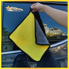 Khăn Lau Xe Microfiber 3M Cao Cấp – 2 Mặt Vàng Xám, Siêu Thấm, Không Xù Lông, Chuyên Dụng Ô Tô
