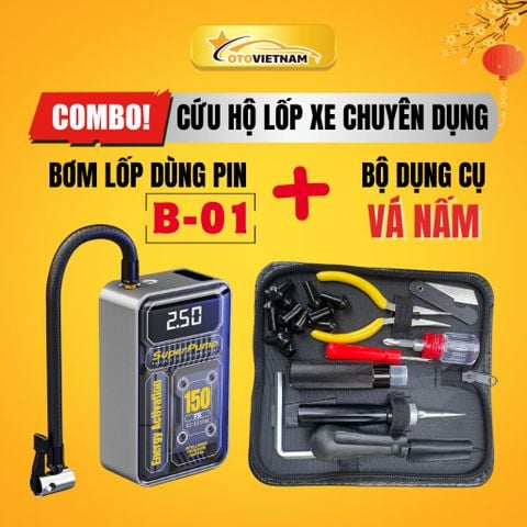 Bộ Cứu Hộ Lốp Xe Jumbotec B01 + Nấm vá lốp – Giải Pháp Cứu Hộ Xe Mọi Hành Trình