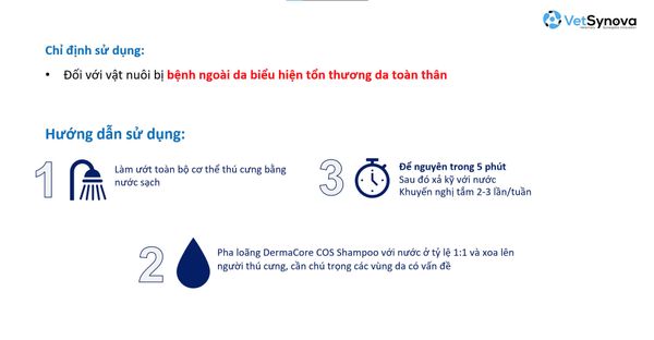 Dầu tắm hỗ trợ viêm, nấm da - DermaCore COS SHAMPOO (Chai 250ml)