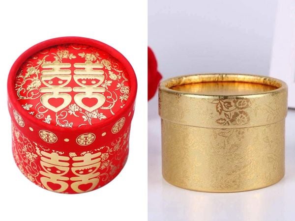 Vỏ hộp gấm - Hộp đựng trà dùng trong lễ cưới hỏi