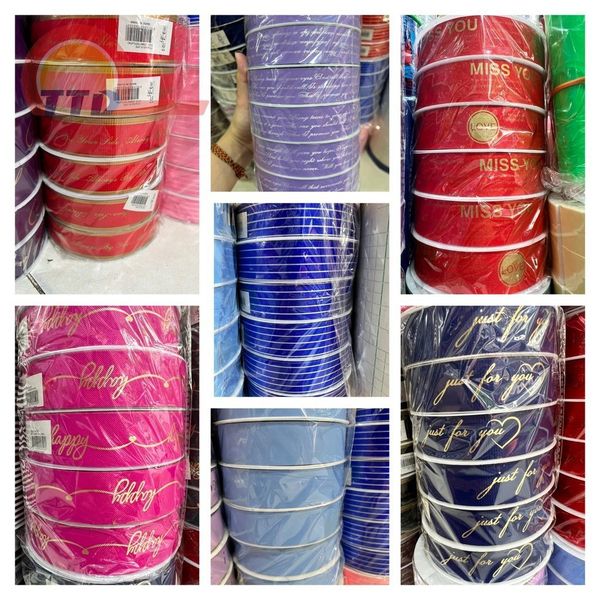 Ruy Băng Nhựa Thái In Chữ Bản 3cm Dài 45m