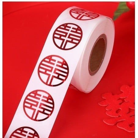 Decal Chữ Hỷ - Tem Chữ Hỷ dán trầu cau, trang trí tráp ăn hỏi, đám cưới