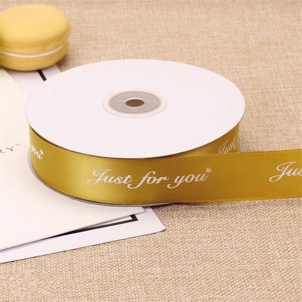(Cuộn 45m) Ruy băng lụa in chữ just for you bản 2,5cm*45m