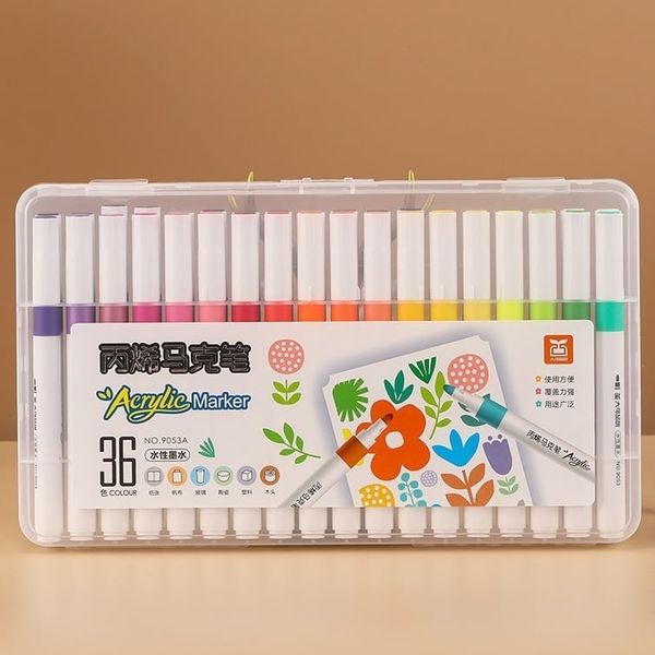 Bút màu Acrylic Marker - Màu Acrylic thế hệ mới chống thấm, vẽ trên mọi chất liệu, màu sắc tươi sáng