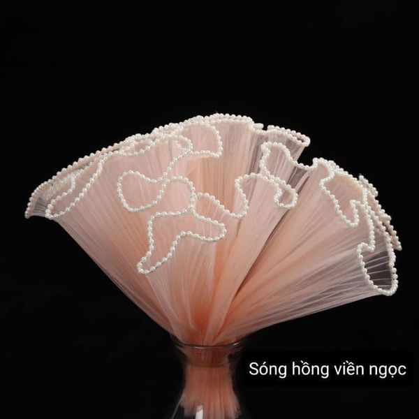 Giấy gói hoa - VOAN LƯỚI - VOAN SÓNG , VIỀN NGỌC TRAI  gói hoa -  28cm*2m