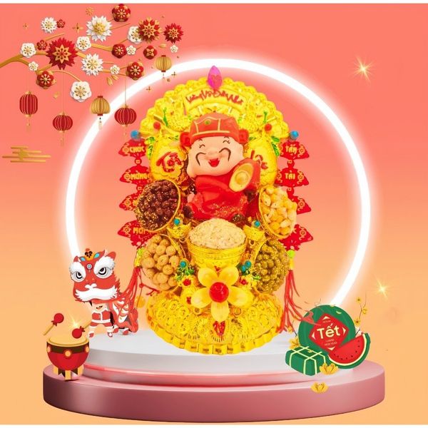 Quạt Nhựa Vàng Trang Trí Oản Tài Lộc,Làm Tháp Bánh Phụ Kiện Trang Trí Tết