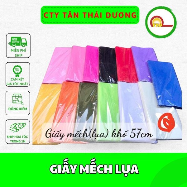 GIẤY MẾCH LỤA Tập 50 tờ - DÙNG ĐỂ GÓI HOA - KHỔ 60X60CM