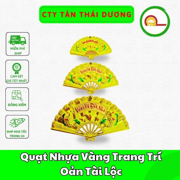 Quạt Nhựa Vàng Trang Trí Oản Tài Lộc,Làm Tháp Bánh Phụ Kiện Trang Trí Tết