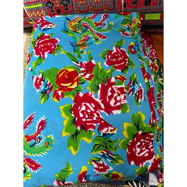 Vải chăn con công decor trang trí phong cách vintage, decor Tết, trải bàn (Khổ 1,6m x 83cm)