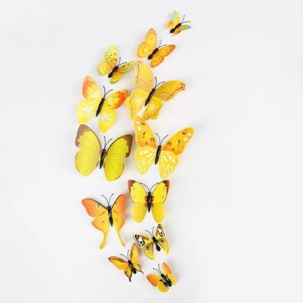 Set 12 con bươm bướm 3D dán tường, decor chụp ảnh, trang trí nhà cửa, trang trí bó hoa siêu đẹp